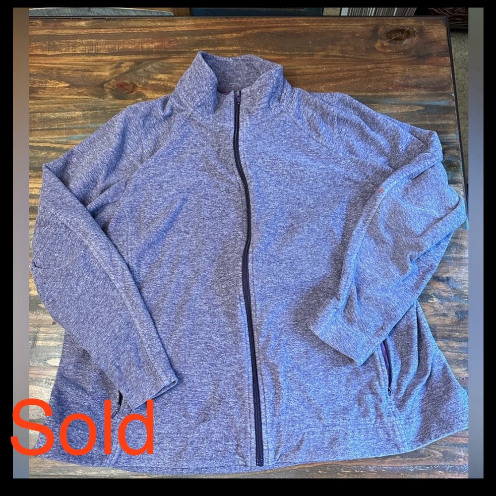 Duluth Trading Co Full Zip Fleece Jacket ZipperPockets Women's 2XL purple - Picture 1 of 8